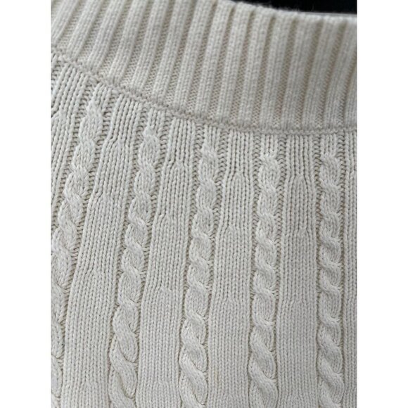 Talbots Cable Knit 3/4 Cable Knit 3/4 Sleeve Sweater Cream Size Petite XL - Picture 6 of 12